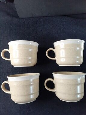 Sea Sand By Mikasa 1977-79 4 Mugs Tea Cups vtg Homespun Mikasa Bob VanAllen Lot2